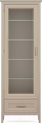 Шкаф с витриной Black Red White Classic REG1W1SZK (глиняный серый)