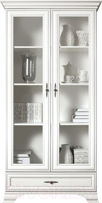 Шкаф с витриной Black Red White Kentaki S320-REG2W1S (белый)