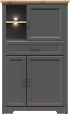 Шкаф Black Red White Jasmin REG3D1S с подсветкой (графит/дуб артизан)