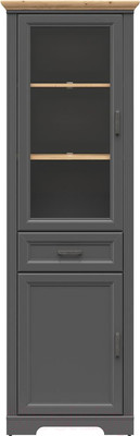 Шкаф с витриной Black Red White Jasmin REG1W1D1S (графит/дуб артизан)