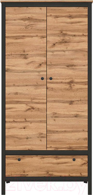 Шкаф Black Red White Loft SZF2D1S (дуб вотан/черный)