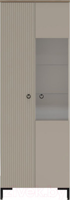 Шкаф с витриной Black Red White Domenica REG1D1W (глиняный серый/дуб сильвержек ореховый)