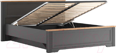 Двуспальная кровать Black Red White Jasmin LOZ160x200 с подъемным механизмом (графит/дуб артизан)