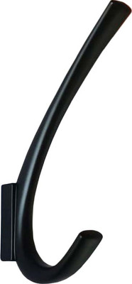 Крючок для одежды Trodos 1642 2-рожковый сплав ЦАМ (черный)