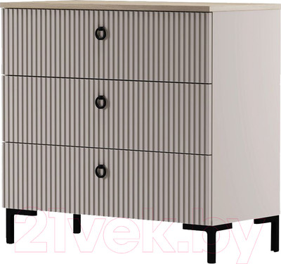 Комод Black Red White Domenica KOM3S (глиняный серый/дуб сильвержек ореховый)