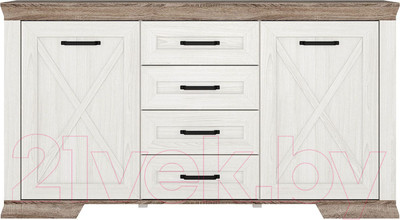 Тумба Black Red White Marselle KOM2D4S (ясень снежный/дуб сонома темный)