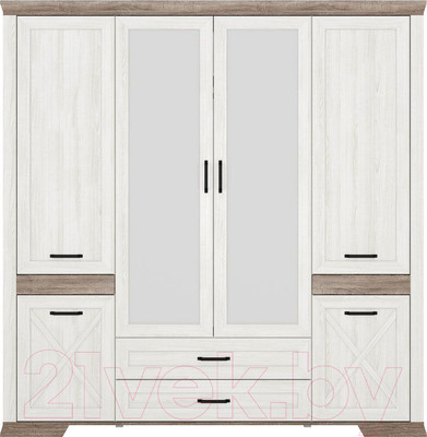 Шкаф Black Red White Marselle SZF6D2S (ясень снежный/дуб сонома темный)