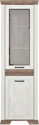 Шкаф с витриной Black Red White Marselle REG1W1DP (ясень снежный/дуб сонома темный)