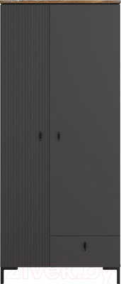 Шкаф Black Red White San Gimignano SZF2D1S (антрацитовый/дуб нокс)