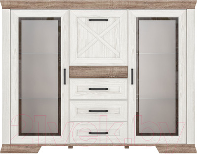 Тумба Black Red White Marselle KOM2W3S1K (ясень снежный/дуб сонома темный)