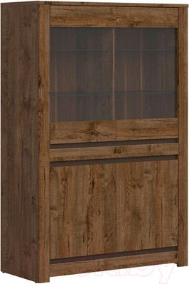 Шкаф с витриной Black Red White Kada S404-REG2W2D (дуб April)