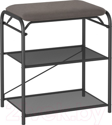 Полка для обуви ЗМИ Гранада 13 НБК с сиденьем / ПДОГ13СНБК (черный/ткань нубук)