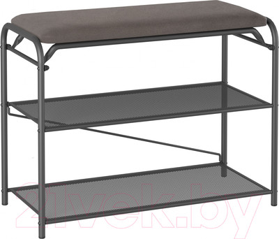 Полка для обуви ЗМИ Гранада 23 НБК с сиденьем / ПДОГ23СНБК (графит/ткань нубук)