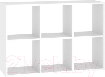 Стеллаж Seven Dreams 6 секций / brick-6 (белый)