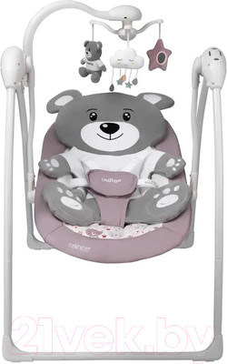 Качели для новорожденных INDIGO Teddy (розовый)