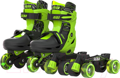 Роликовые коньки Yvolution Neon Combo Skates / NT09G4 (р.29-32, зеленый)