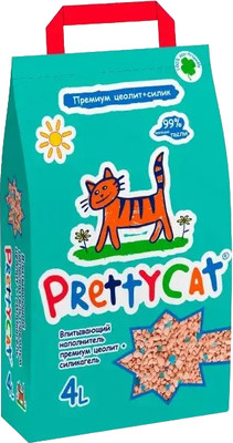 Наполнитель для туалета Prettycat Premium с део-кристаллами / 621571 (2кг/4л)