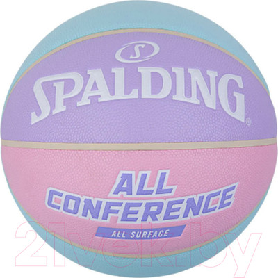 Баскетбольный мяч Spalding All Conference 77065 (размер 6, голубой/розовый)