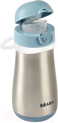 Поильник Beaba Gourde Inox + Anse Термос 913521 (350мл, Blue)