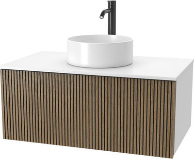 Тумба под умывальник ЗОВ Кито 70 / K70LW0MRMC-LDSPW (белый/тростник)