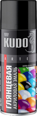 Эмаль Kudo Универсальная акриловая / KU-A7040 (520мл, серый высокоглянцевый)