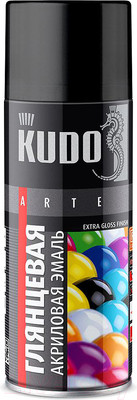 Эмаль Kudo Универсальная акриловая / KU-A9005 (520мл, черный высокоглянцевый)