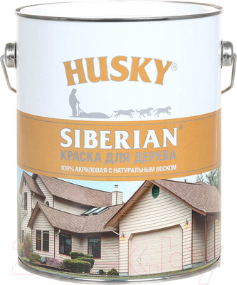 Краска Husky Siberian Акриловая для дерева (2.7л, графитовый RAL 7024)
