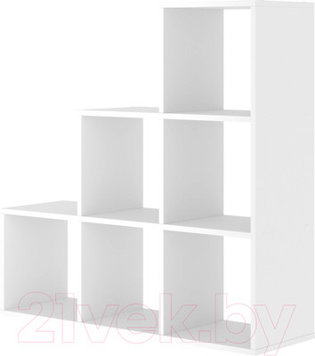 Стеллаж Seven Dreams 6 секций / brick-gorka-6 (белый)