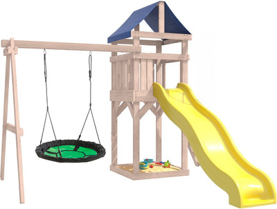 Игровой комплекс National Tree Company С качелями гнездо IgroWoods / ДКНП-4 (не окрашен)
