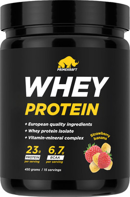 Протеин Prime Kraft Whey клубника-банан (450г, банка)
