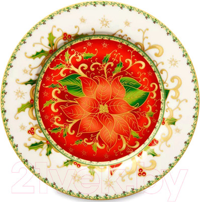 Тарелка закусочная (десертная) Lamart Рождественская звезда / LMR-22134