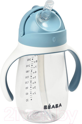 Поильник Beaba Straw Cup 913479 (300мл, Windy Blue)