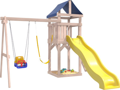 Игровой комплекс National Tree Company С качелями 3в1 IgroWoods / ДКНП-15 (не окрашен)