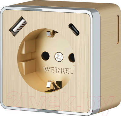 Розетка Werkel Gallant W5071710 (шампань рифленый)