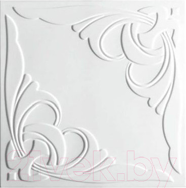 Потолочная плита SOLID С2041 из экструдированного пенополистирола (500x500, уп.8шт, белый)