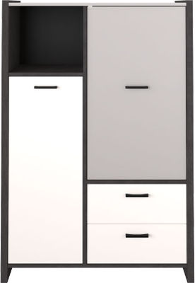 Шкаф Black Red White Kristoff REG2D2S/130 (матера/серый)
