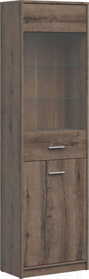 Шкаф с витриной Black Red White Непо REG1D1W (дуб монастырский)