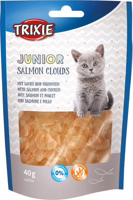 Лакомство для кошек Trixie Junior для котят лососевые облака без глютена и сахара (40г)