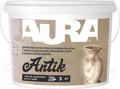 Штукатурка готовая декоративная Aura Dekor Antik (8кг, белый)