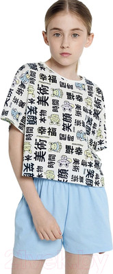 Футболка детская Mark Formelle 117868 (р.122-60, иероглифы на белом)