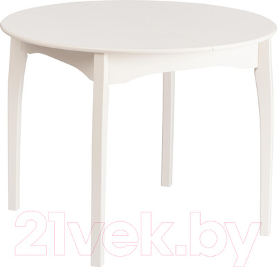 Обеденный стол Tetchair Diamante 100x100+30x75 круглый (бук/Ivory White)