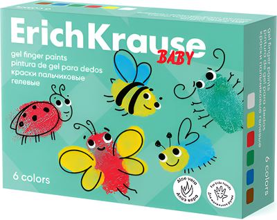 Пальчиковые краски Erich Krause Baby с Алоэ Вера / 61398 (6цв)