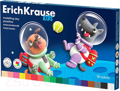 Пластилин Erich Krause Kids Space Animals / 61334 (18цв)