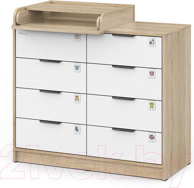 Комод пеленальный Pituso Optimum ЛДСП (дуб сонома/белый)