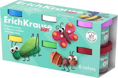 Набор для творчества Erich Krause Baby с алоэ вера. Тесто-пластилин / 61402 (6цв)