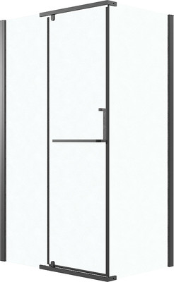 Душевой уголок Grossman Pragma 100x80x195 / 120.K33.03.1080.21.02 (черный матовый/стекло шиншилла)
