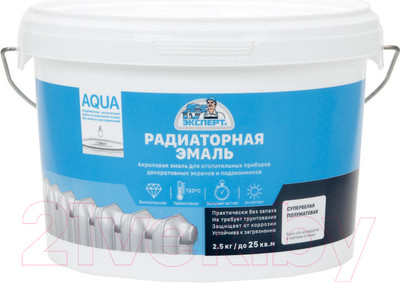 Эмаль Эксперт Акриловая для радиаторов (2.5кг, полуматовый)