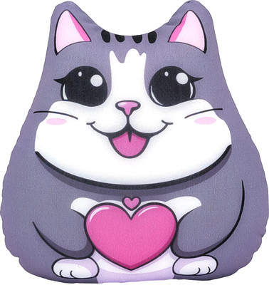 Подушка декоративная Leader Toys Кот серый с сердцем / МТ30256