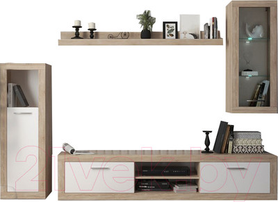 Горка для гостиной Black Red White Murane (дуб сонома/белый)