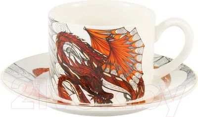 Чашка с блюдцем Gipfel Dragon 42944 (белый)